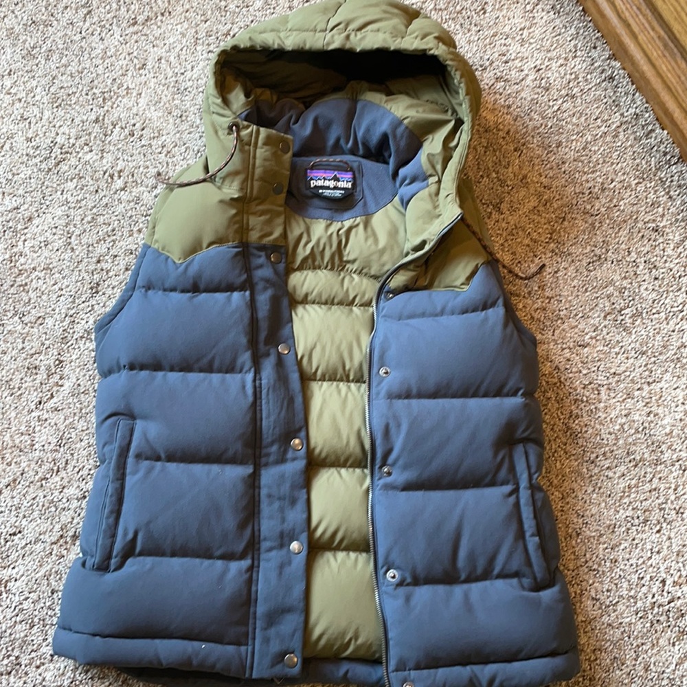Patagonia puffer vest with hood